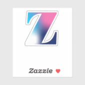 Sticker Lettre majuscule Z Monogramme Gradié rose bleu bla (Feuille)