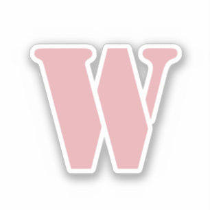 Sticker Lettre monographique de famille minimaliste rose R