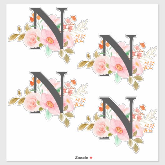 Sticker Lettre N (Feuille)