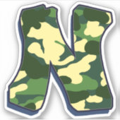 Sticker Lettre N - Camo Green (Devant)