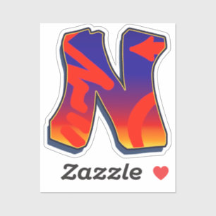 Sticker Lettre N - Night Sky