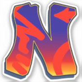 Sticker Lettre N - Night Sky (Recto)