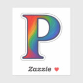 Sticker Lettre P de l'alphabet initiale colorée (Feuille)