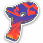 Sticker Lettre P - Night Sky (Recto)