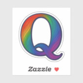 Sticker Lettre Q de l'alphabet initial coloré (Feuille)