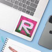 Sticker Lettre r (Ordinateur portable avec iPhone)