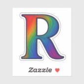Sticker Lettre R de l'alphabet initiale colorée (Feuille)