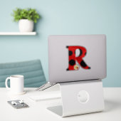 Sticker Lettre R Ladybug Imprimer avec Ladybug et Flower (Ordinateur portable sur le bureau)