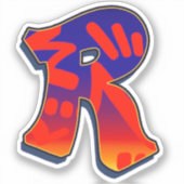 Sticker Lettre R - Night Sky (Recto)