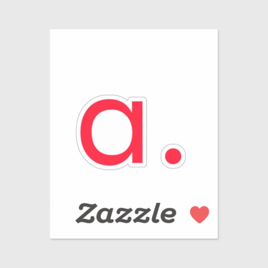 Sticker Lettre rouge Monogramme initiale Plaque moderne (Feuille)