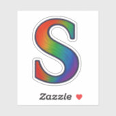 Sticker Lettre S initiale alphabet coloré (Feuille)