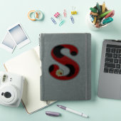 Sticker Lettre S Ladybug Imprimer avec Ladybug et Flower (Couverture iPad)