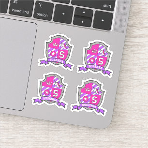 Sticker Lettre S monogramme nom personnalisé unicorne bou