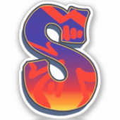 Sticker Lettre S - Night Sky (Recto)