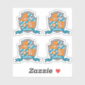 Sticker Lettre S nom personnalisé Samuel loup chien cheval (Feuille)