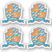 Sticker Lettre S nom personnalisé Samuel loup chien cheval (Devant)