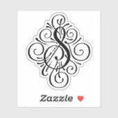 Sticker Lettre S Premier Élégant Monogramme (Feuille)