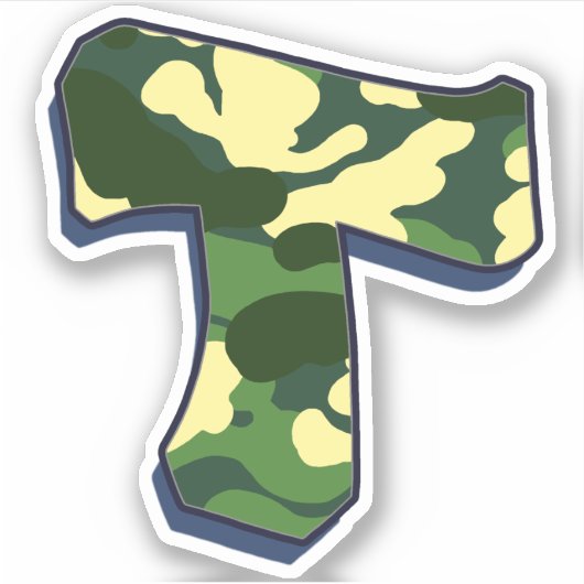 Sticker Lettre T - Camo Green (Devant)