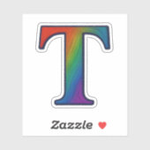 Sticker Lettre T de l'alphabet initiale colorée (Feuille)