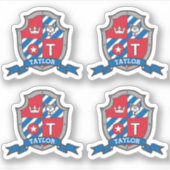 Sticker Lettre T nom personnalisé Samuel loup chien cheval (Devant)