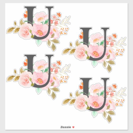 Sticker Lettre U (Feuille)