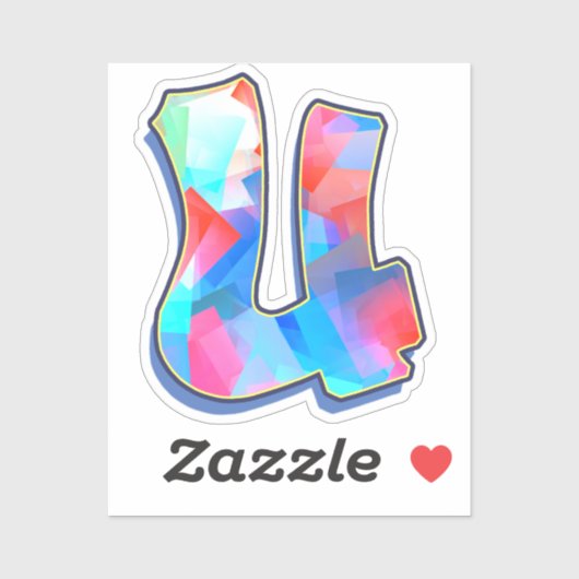 Sticker Lettre U - Color Mix (Feuille)