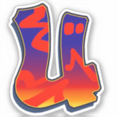 Sticker Lettre U - Night Sky (Recto)