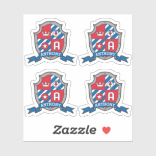 Sticker Lettre Un nom personnalisé Anthony aigle chevalier