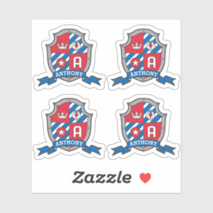 Sticker Lettre Un nom personnalisé Anthony Eagle Chevalie
