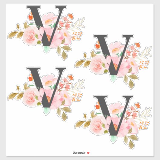 Sticker Lettre V (Feuille)