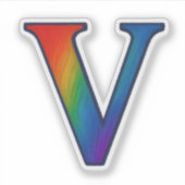 Sticker Lettre V de l'alphabet initiale colorée (Devant)