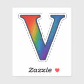 Sticker Lettre V de l'alphabet initiale colorée (Feuille)