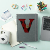 Sticker Lettre V Ladybug Imprimer avec Ladybug et Flower (Couverture iPad)