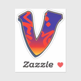 Sticker Lettre V - Sky nocturne