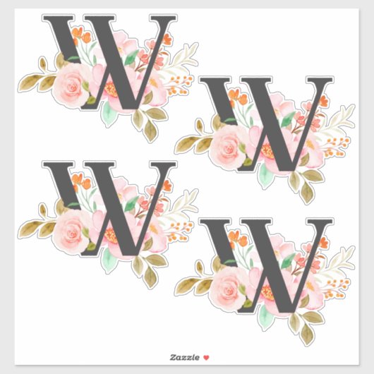 Sticker Lettre W (Feuille)