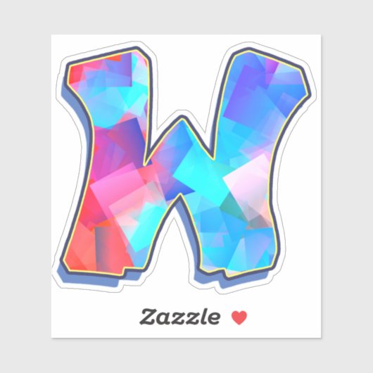 Sticker Lettre W_ Graffiti lettres alphabet (Feuille)