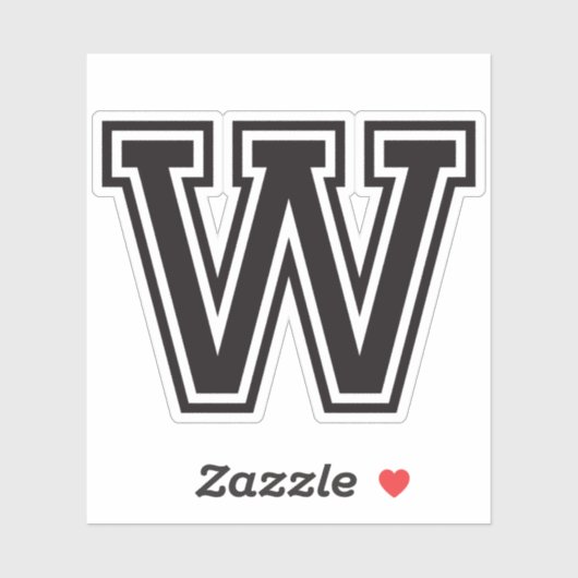 Sticker Lettre W sporty college alphabet de police (Feuille)