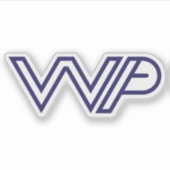 Sticker Lettre WP Bleue Minimaliste (Devant)