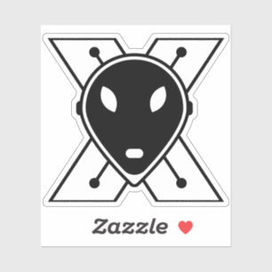 Sticker Lettre X de dessin animé drôle