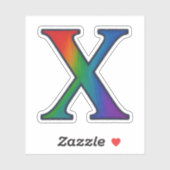 Sticker Lettre X de l'alphabet initial coloré (Feuille)