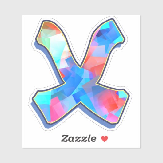 Sticker Lettre X_ Graffiti lettres alphabet (Feuille)