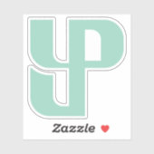 Sticker Lettre YP Bleue Minimaliste (Feuille)