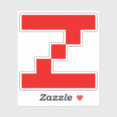 Sticker Lettre Z Pixel Rouge (Feuille)