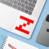 Sticker Lettre Z Pixel Rouge (Ordinateur portable avec iPhone)