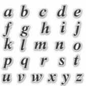 Sticker Lettres alphabétiques monogrammes initiales (Devant)