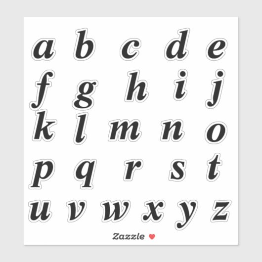 Sticker Lettres alphabétiques monogrammes initiales (Feuille)