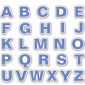 Sticker Lettres alphabétiques monogrammes initiales (Devant)
