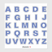 Sticker Lettres alphabétiques monogrammes initiales (Feuille)