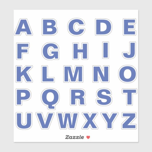 Sticker Lettres alphabétiques monogrammes initiales (Feuille)