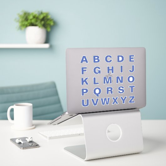 Sticker Lettres alphabétiques monogrammes initiales (Ordinateur portable sur le bureau)